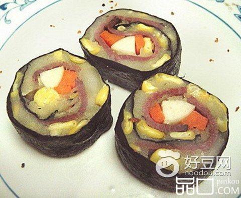 土豆泥肉片寿司卷