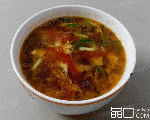 西红柿咸菜蛋花汤