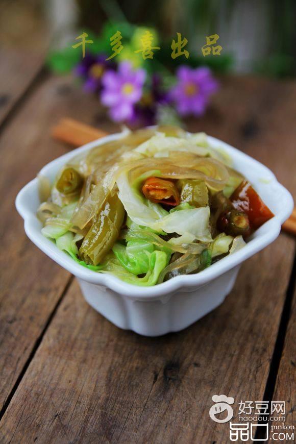 红薯粉丝炒包菜