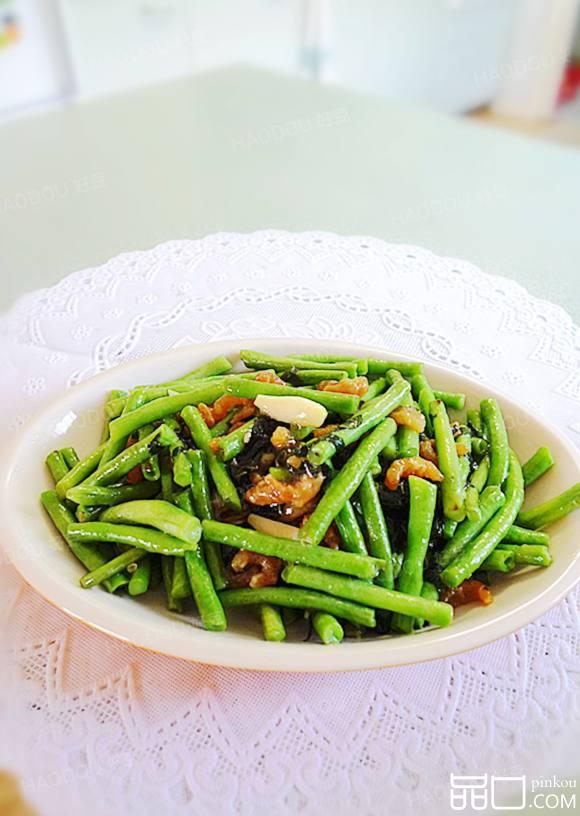 紫苏虾米炒豆角
