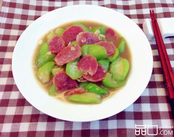 腊肠炒丝瓜