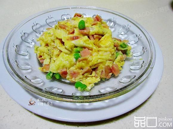 火腿芦笋炒滑蛋