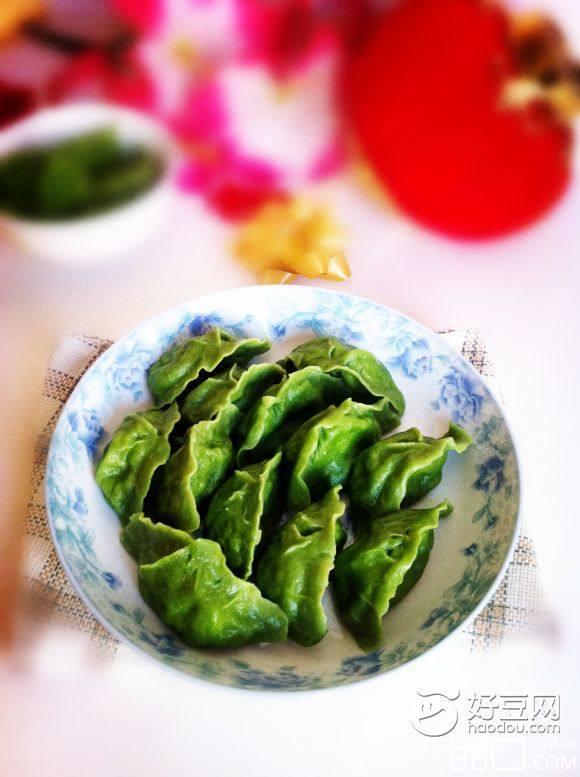 鸡蛋虾皮翡翠饺子