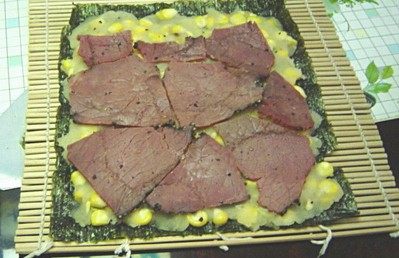 土豆泥肉片寿司卷步骤4