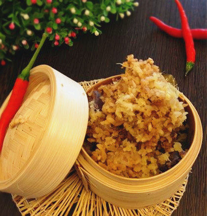 荷叶米粉蒸排骨步骤15