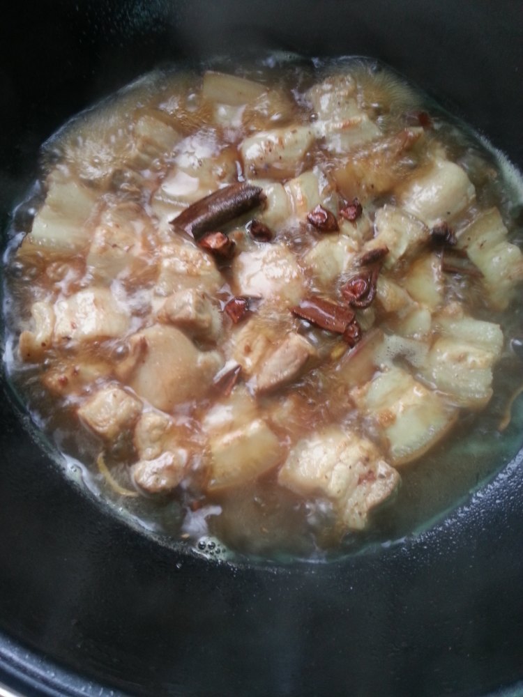 豆角干红烧肉步骤7