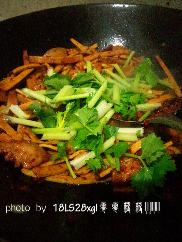 香干炒肉片步骤8