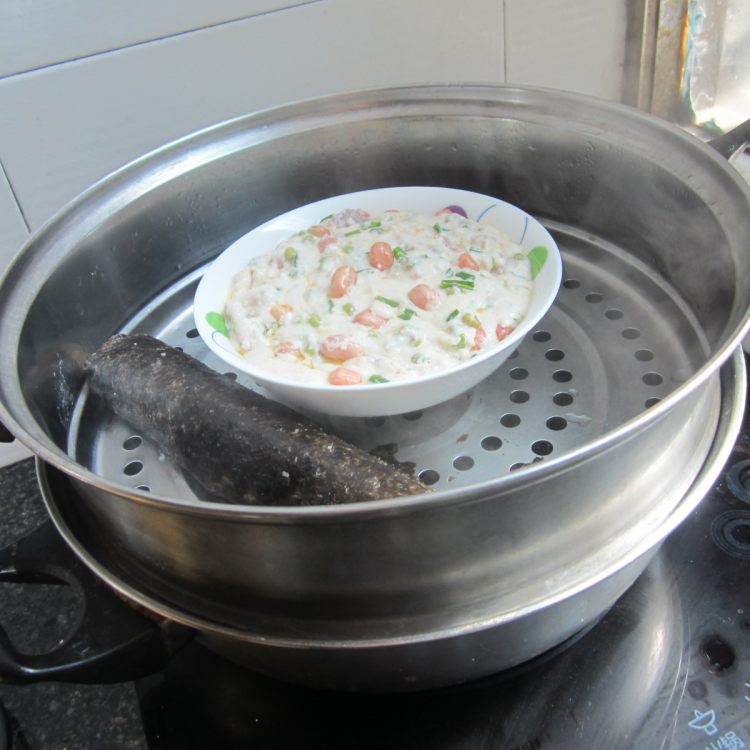 蒸绿豆米粉肉步骤8