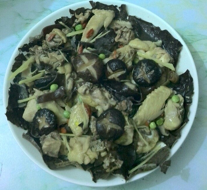 荷叶冬菇蒸鸡步骤10