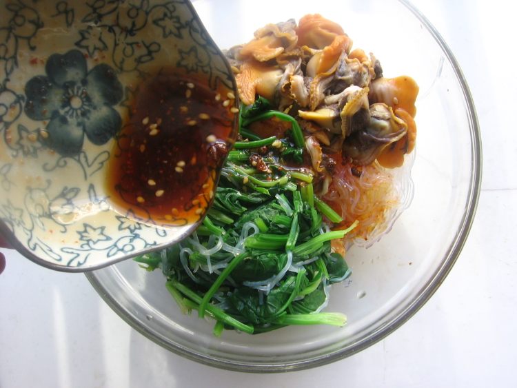 菠菜粉丝拌毛蛤蜊步骤10