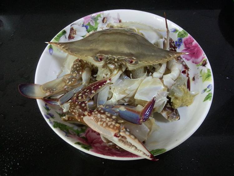 梭子蟹蒸粉丝步骤3