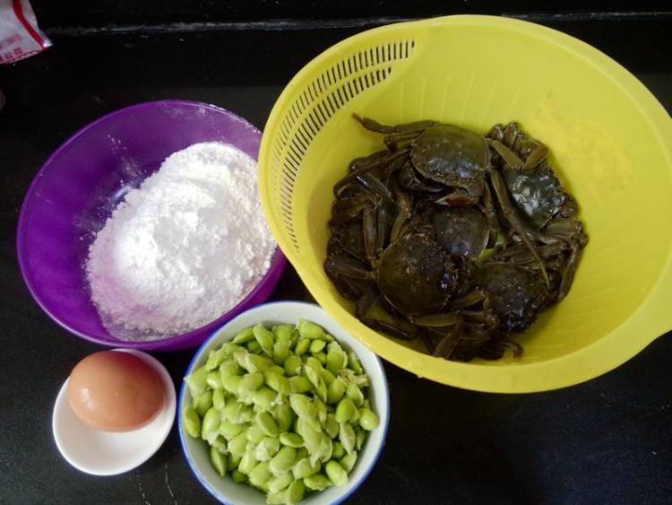 毛豆子面拖蟹步骤1