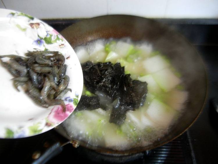 河虾紫菜冬瓜汤步骤11