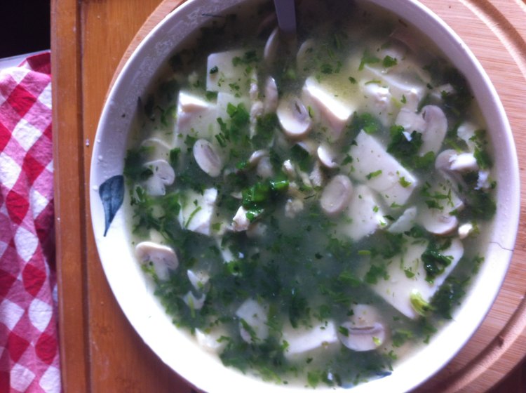 荠菜鸡丝豆腐羹步骤9