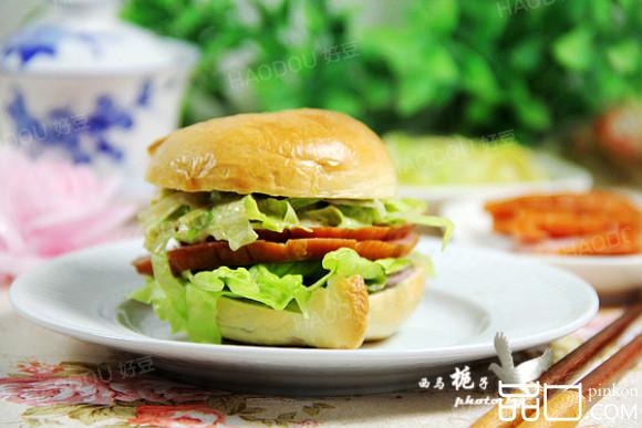 贝果火腿汉堡