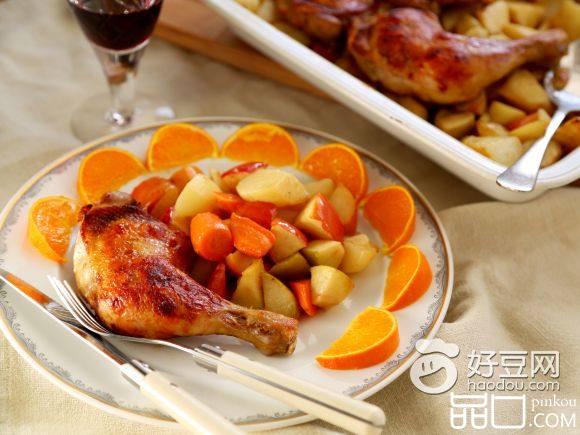 蔬果烤鸡腿