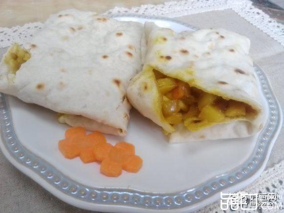 印度咖喱薄饼鸡肉卷