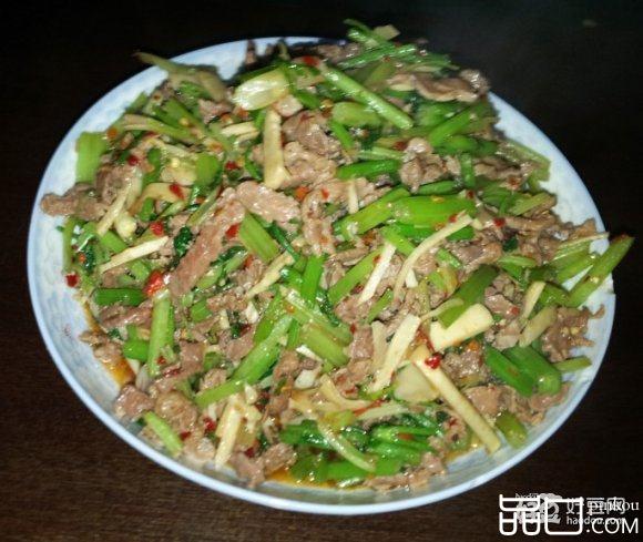 芹菜冬笋炒牛肉