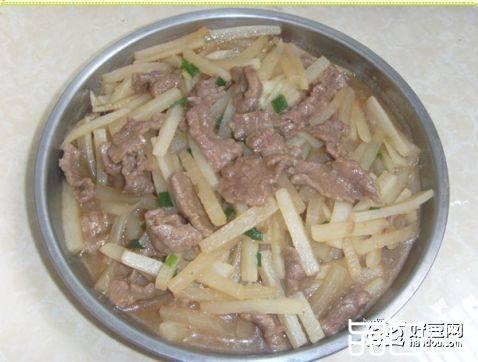 白萝卜炒牛肉