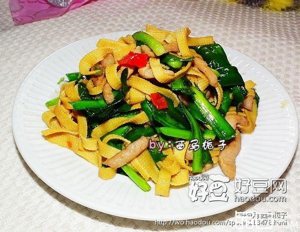 肉丝千张炒韭菜