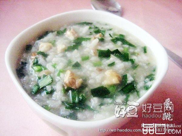 核桃韭菜粥