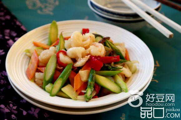清炒芦笋大虾仁