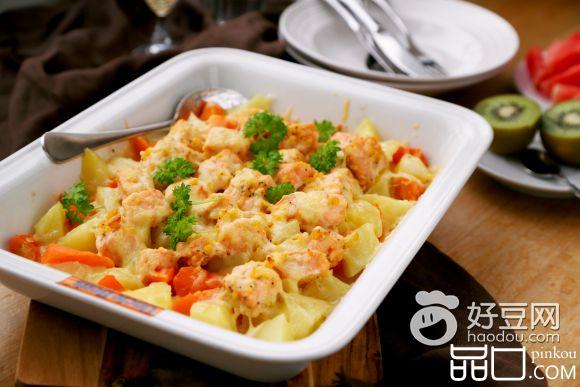 芝士咸蛋黄焗三文鱼