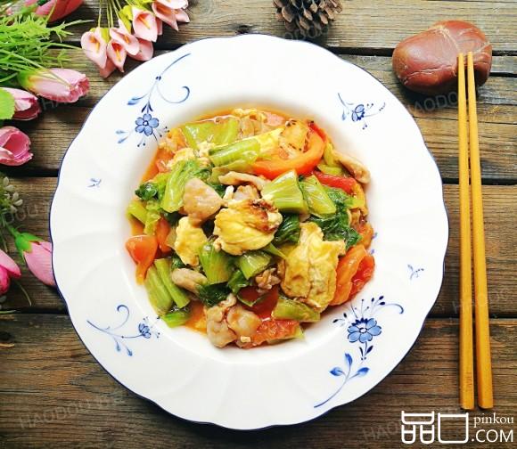 番茄生菜炒鸡蛋