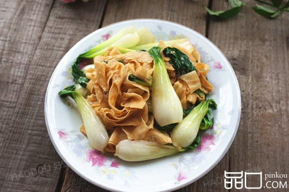 豆皮炒青菜
