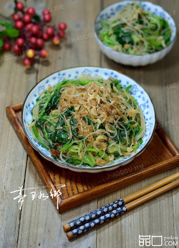 虾皮粉丝拌菠菜
