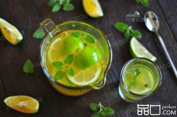 百香果青柠檬蜂蜜水