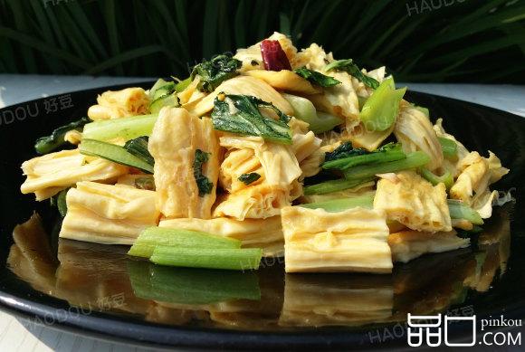 爆炒腐竹油菜