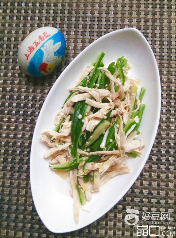 秋葵拌鸡丝