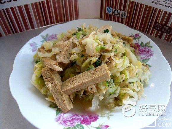 圆白菜炒豆腐干