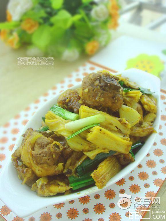 腐竹焖鸡块