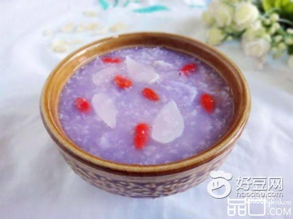 紫山药百合糯米粥