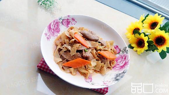 猪肝炒豆皮