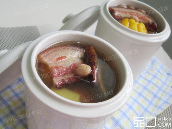 花生玉米腊肉煲