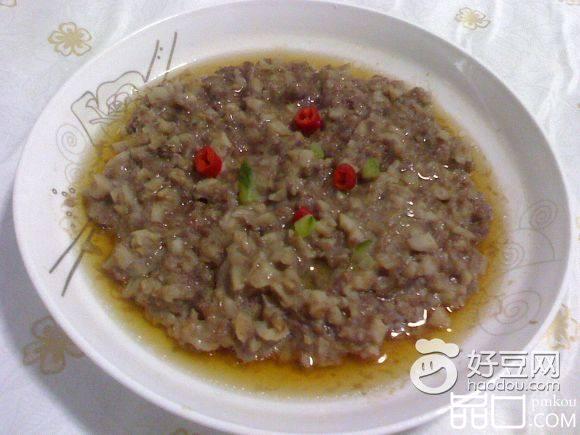 藕丁蒸肉饼