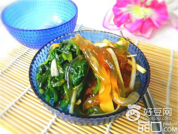 葱香菠菜拌粉条