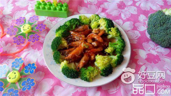 清蒸鲜虾西兰花