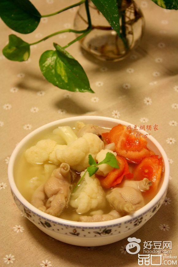 菜花番茄鸡汤