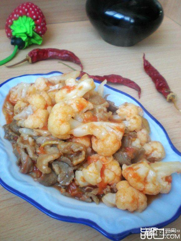 番茄菜花炒肉片