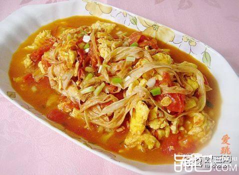 番茄豆腐皮炒鸡蛋