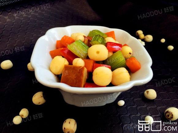 莲子豆干炒鸡头米