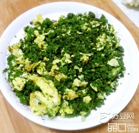 麦苗渣炒鸡蛋