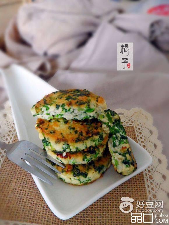 煎荠菜豆腐饼