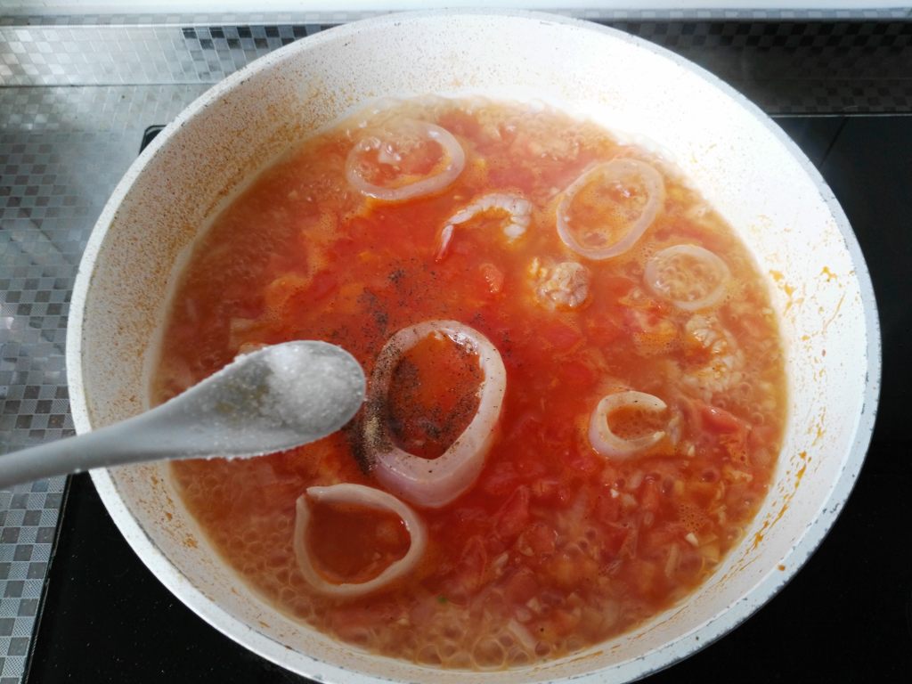 西班牙海鲜烩意粉#百步骤12