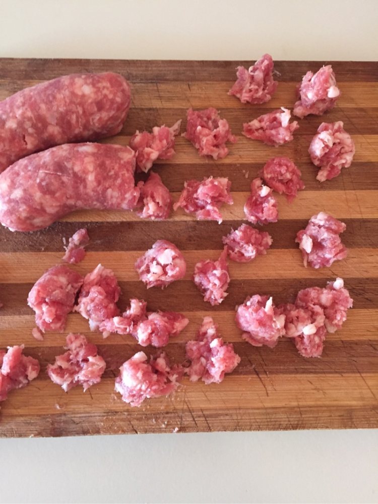 奶油肉肠蘑菇蝴蝶面#步骤3