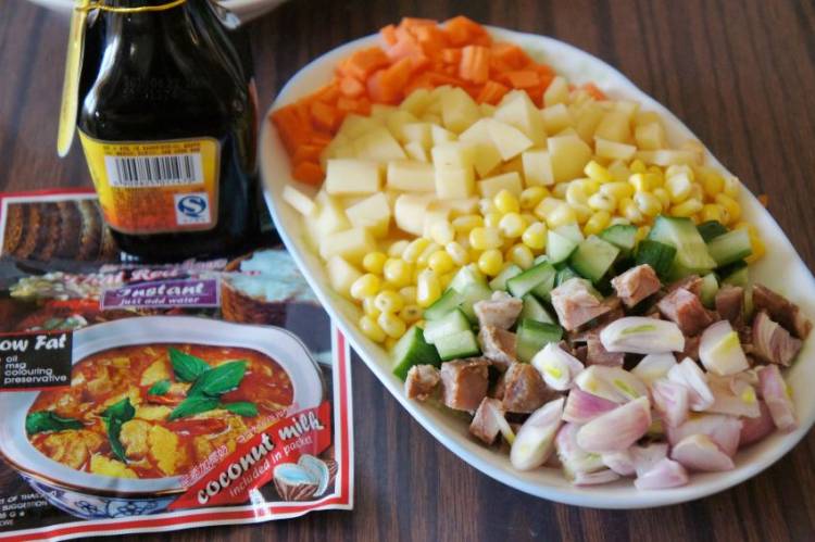 红咖喱大虾饭步骤1
